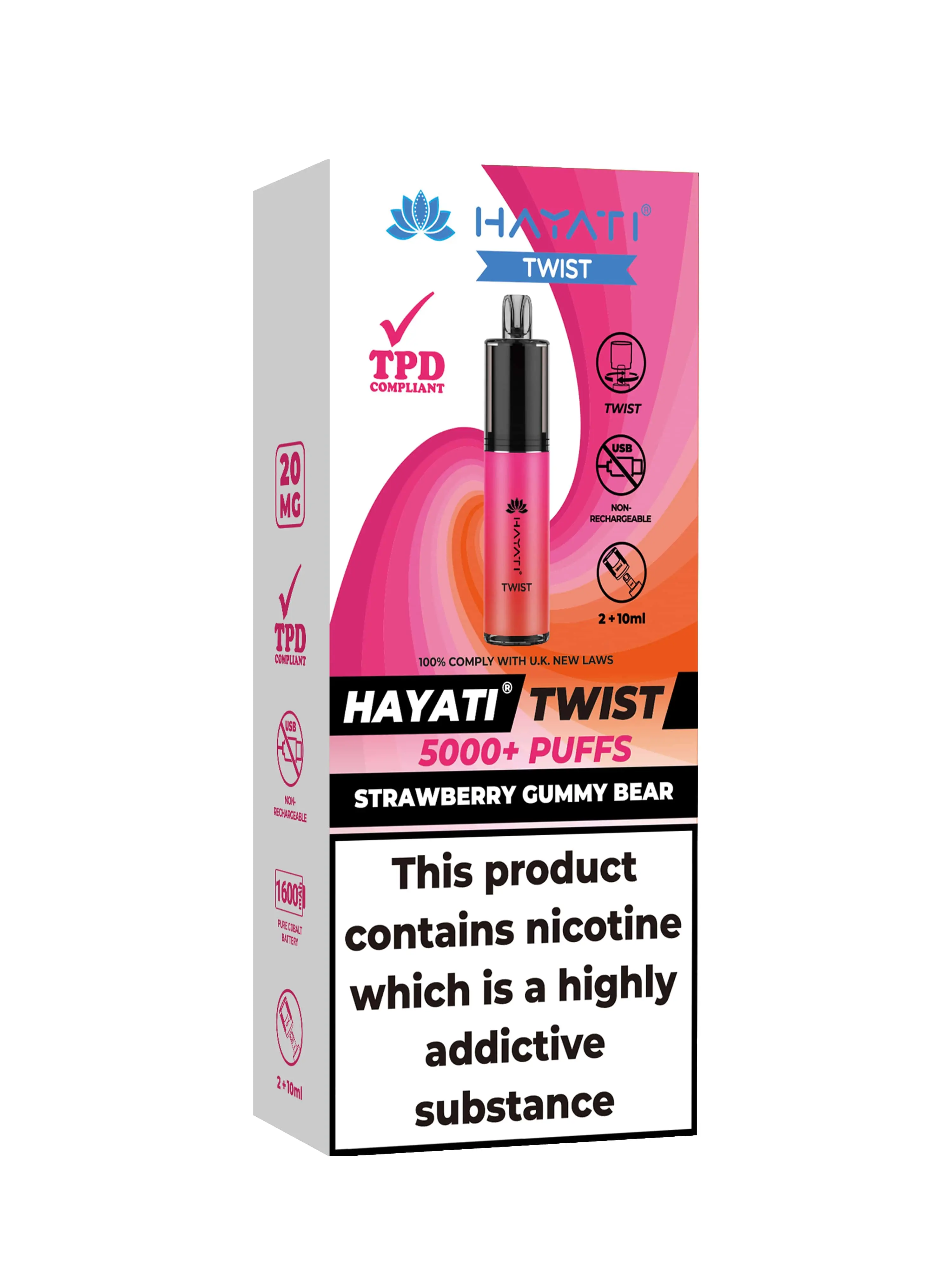  Strawberry Gummy Bear Hayati Twist 5000 Disposable Pod Kit 